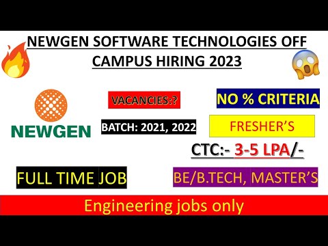 Newgen Software Technologies off campus hiring 2023 | latest job updates 2023 | Data Scientist job