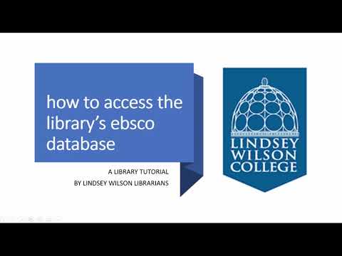 How to Access EBSCO databases