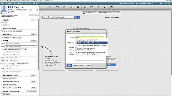 Patient Clinical Profile 3. Document Problems