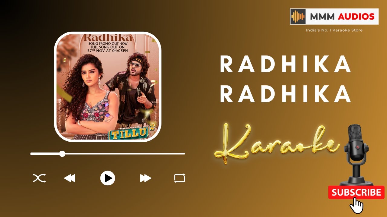 Radhika Radhika Karaoke Lyrical Video  Mmm Audios  Tillu Square  Karaoke version  Telu