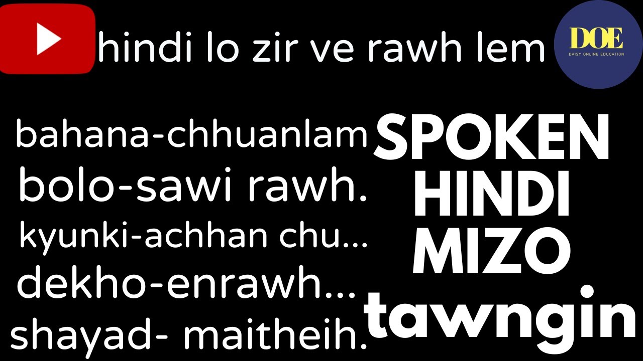 Daily Use Hindi Sentences In Mizo language [Free Hindi Speaking Day 5