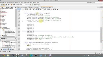 Merge sort in sequential and  Parallel using 4 threads  withe array generator