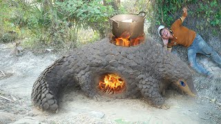 Techniques of making clay wood stoves Pangolin sculpting, beautiful and effective Amazing