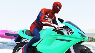 GTA 5 Crazy Spiderman, Hulk, Black Panther, Superman,... Racing Challenge on Ramps