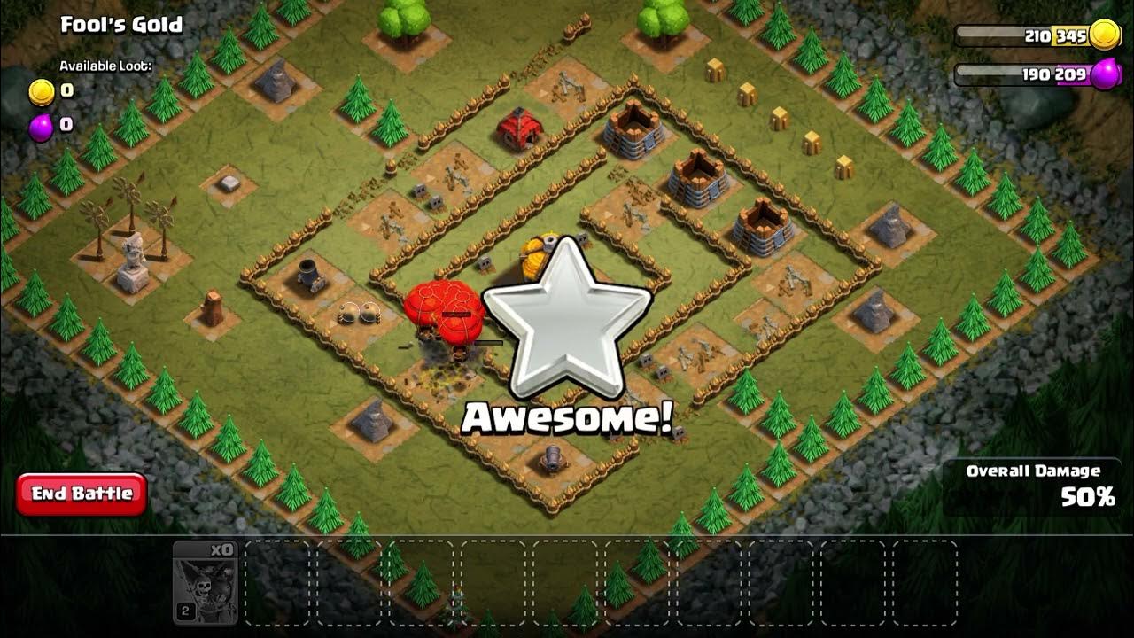 Fool's Gold How to Defeat the Goblin Map at Town Hall 4 Easily 3 Star / Clash of Clans YouTube