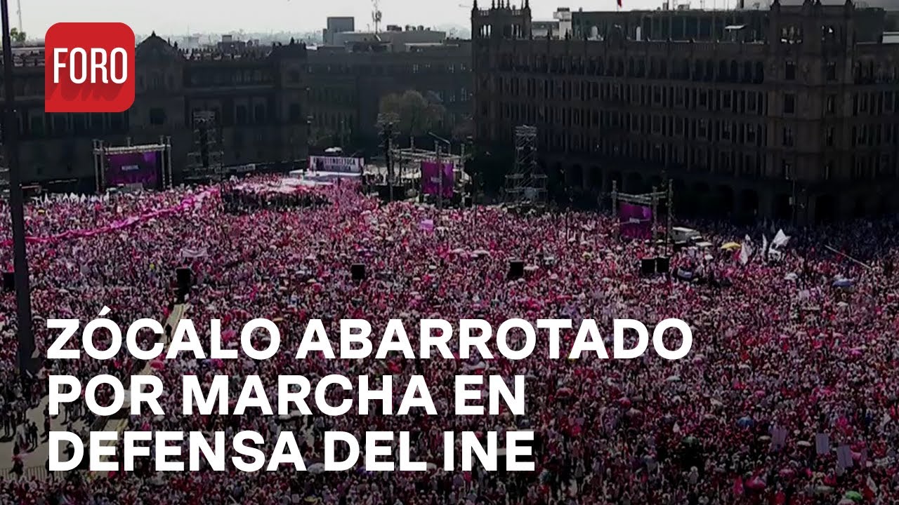 Marcha del INE abarrota el Zócalo de la CDMX  Las Noticias  YouTube
