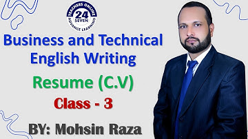 ENG201 Short Lecture - 03 | VU Short Lecture | Resume (C.V) Writing in (Urdu / Hindi)
