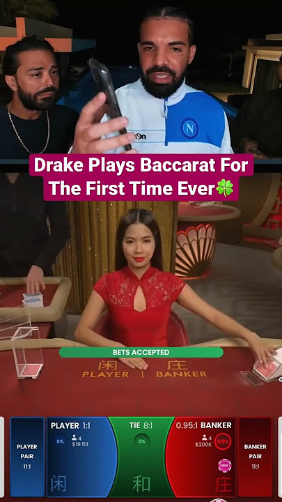 Drake Plays Baccarat For The First Time Ever! #drake #baccarat #bigwin #casino