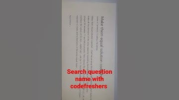 Make them equal solution codechef