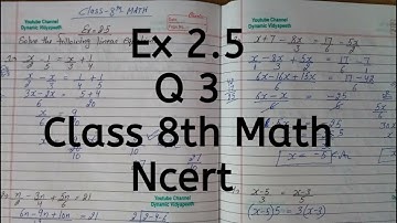 Ex 2.5, Q 3, Chapter 2, Linear Equations in One Variable, Class 8th Math