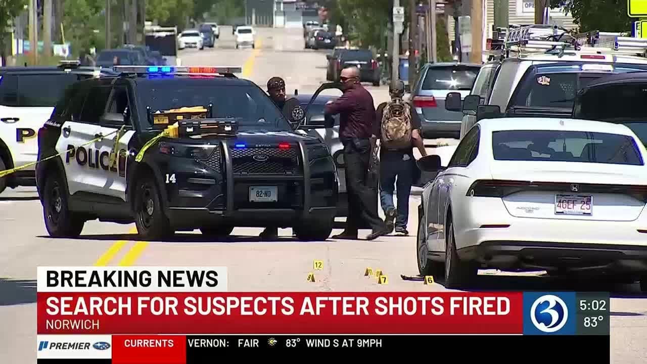 Norwich police search for suspects who fired shots on busy street - YouTube