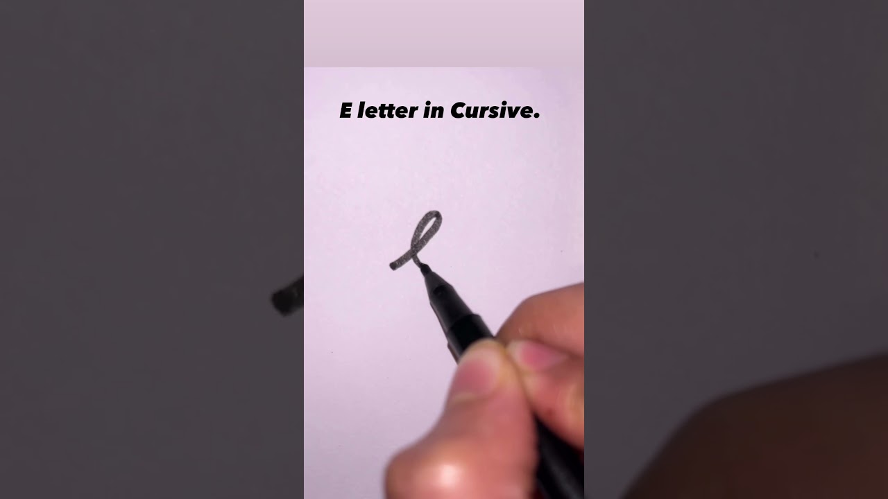 How to write ‘E’ letter in Cursive. 