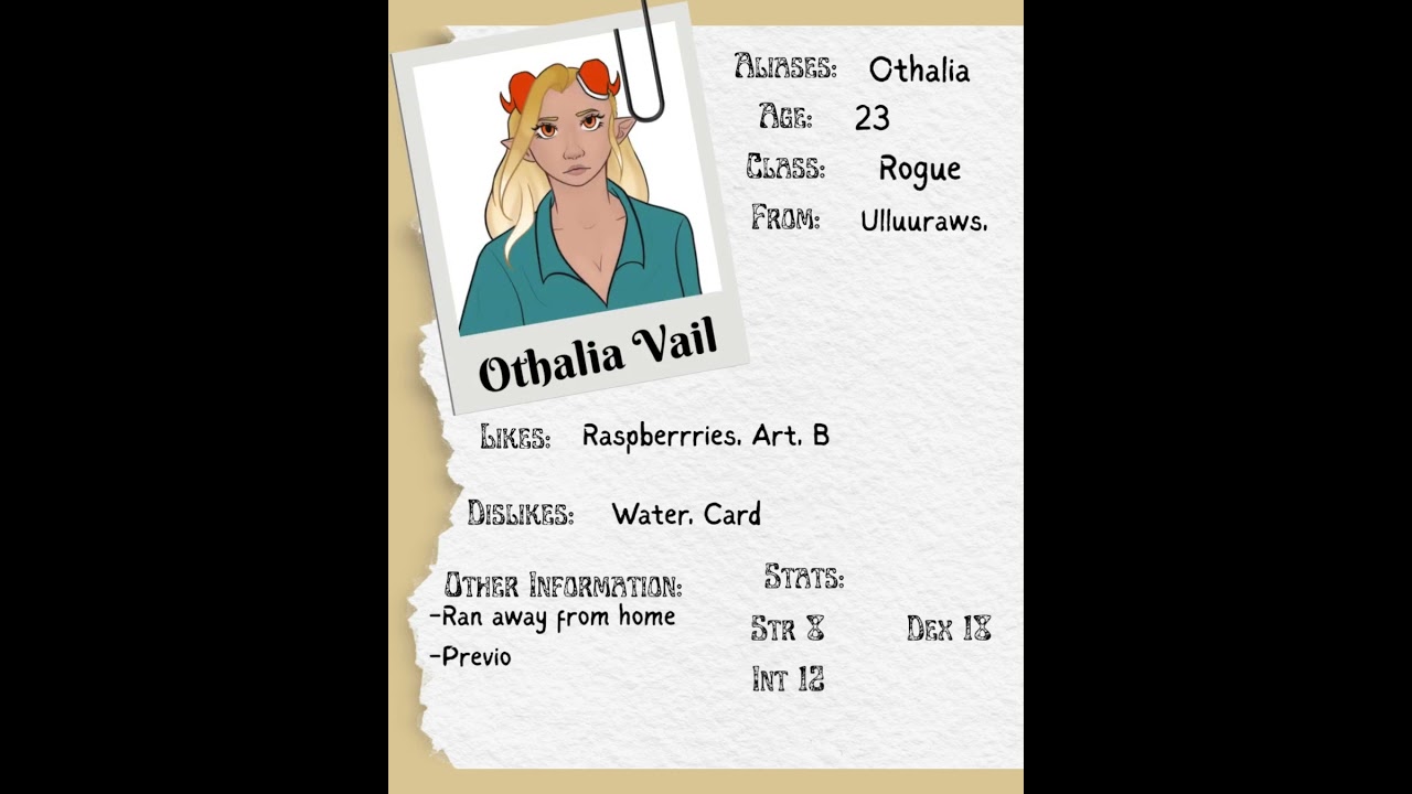 The Darkflame Codex: Othalia Vail | #dnd #dicegoblin #dungeonsanddragons