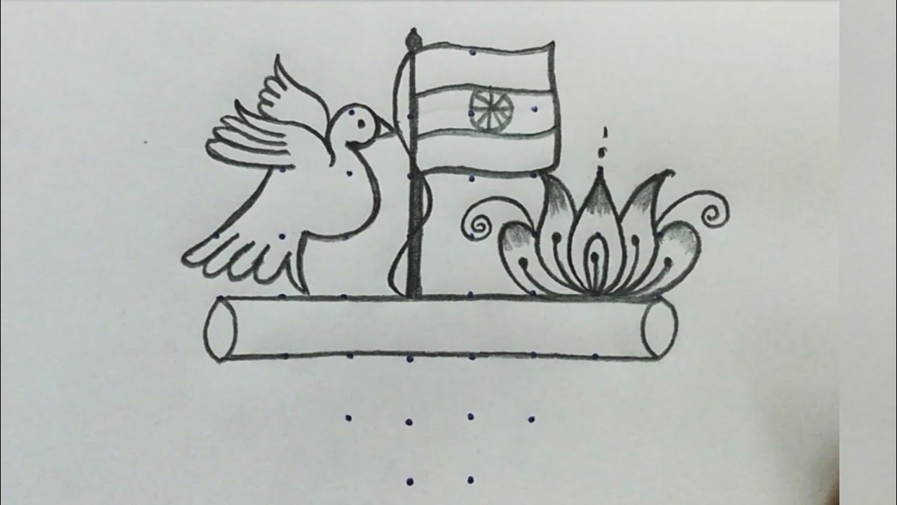 Easy Republic day rangoli designs 🌺 tri colour flag rangoli