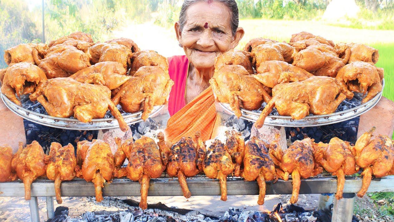 Full Tandoori Chicken  Without Oven || Tandoori Recipes || Granny Special Tandoori Recipe | Myna Street Food