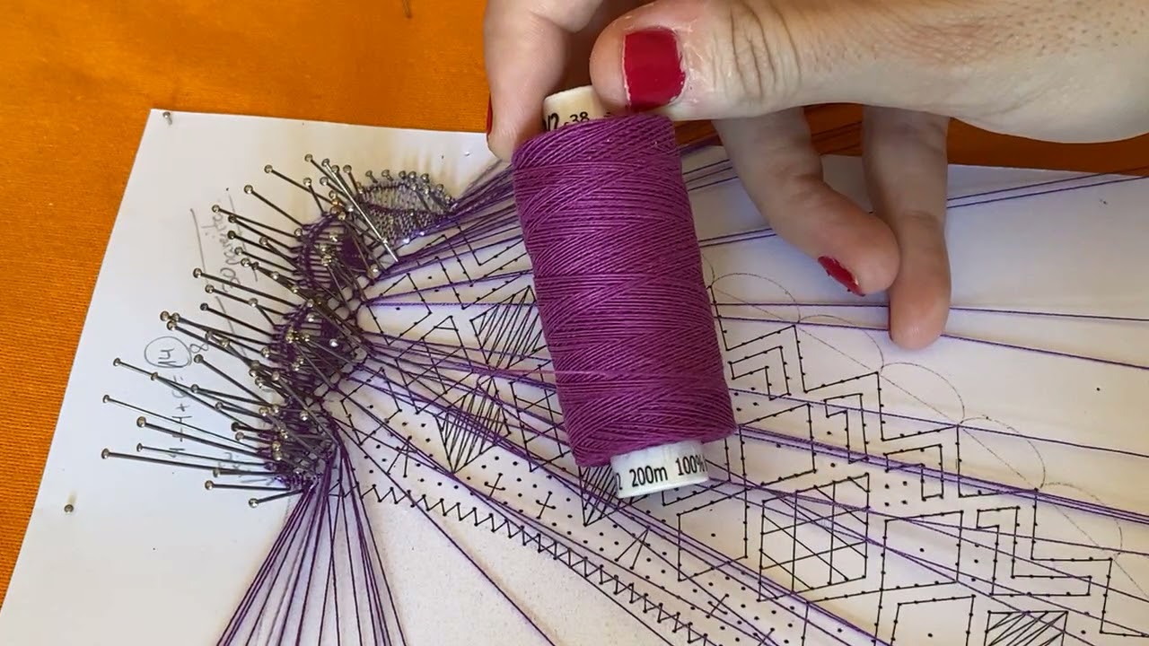 Abanico 03 - introducir colores en el abanico de encaje de bolillos - Raquel M Adsuar Bolillotuber