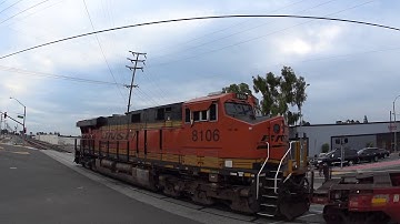 BNSF intermodal with 2 ET44C4+Mid Train and rear DPU