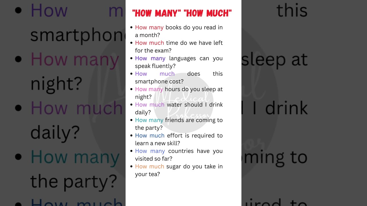  How Many Vs Much 10 Question Examples With