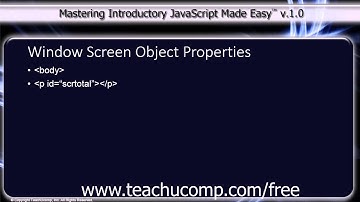 JavaScript Training Tutorial Window Screen Object Properties