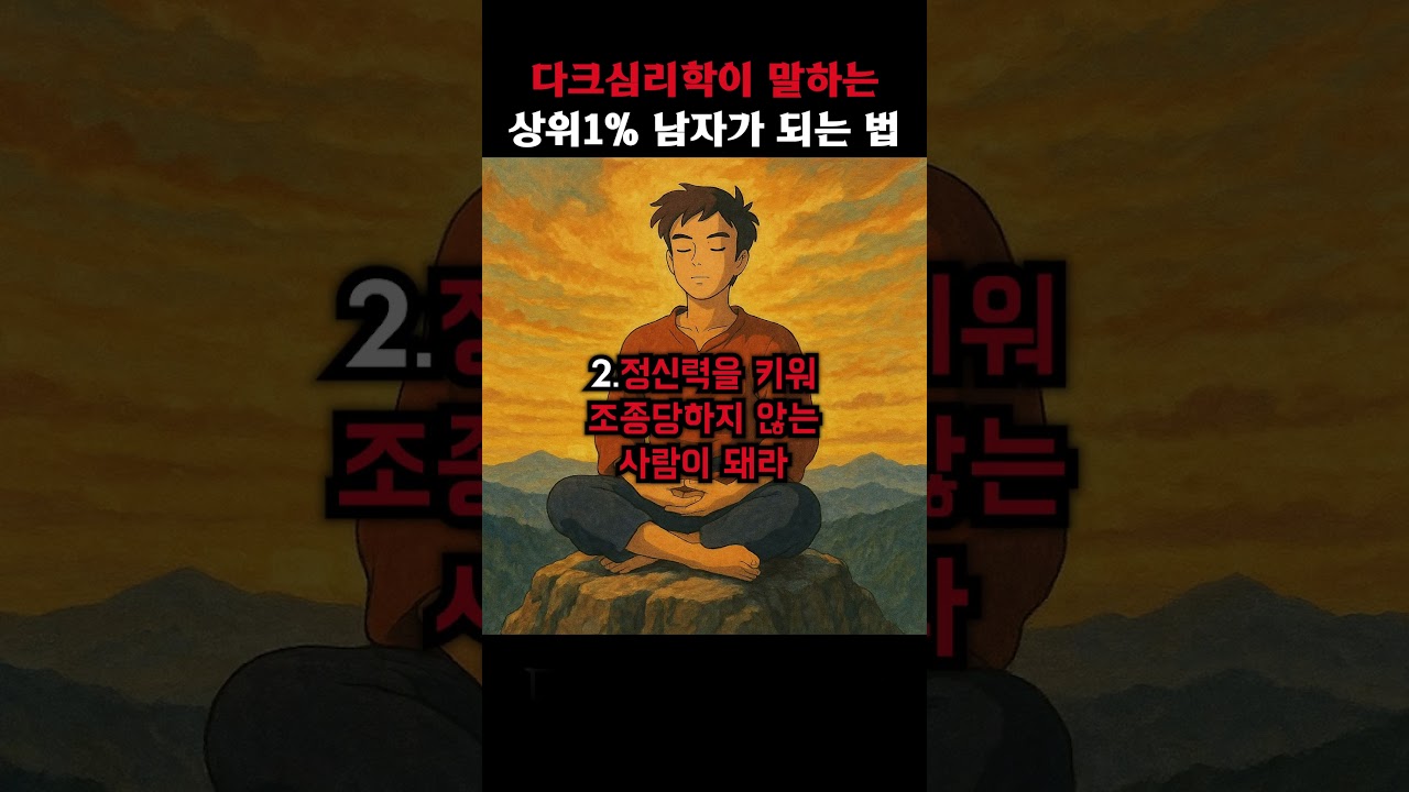 다크심리학이 말하는 상위 1%남자가 되는 법..#다크심리학 #심리학 #심리