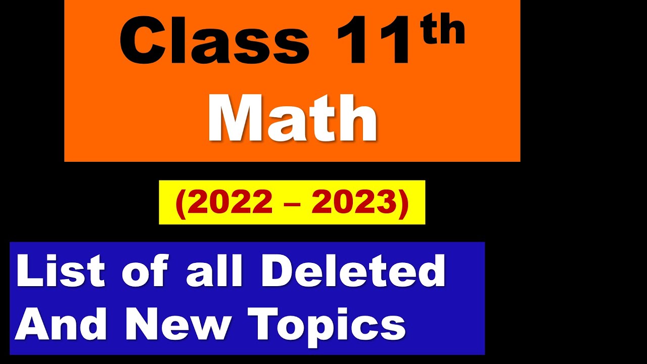 Class 11 Math syllabus 2022-23 | Math Syllabus class 11 | Math reduced ...