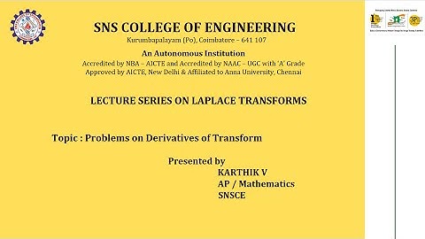 Lecture on Laplace Transforms-1 | Complex Analysis and Laplace Transforms | SNS Institutions