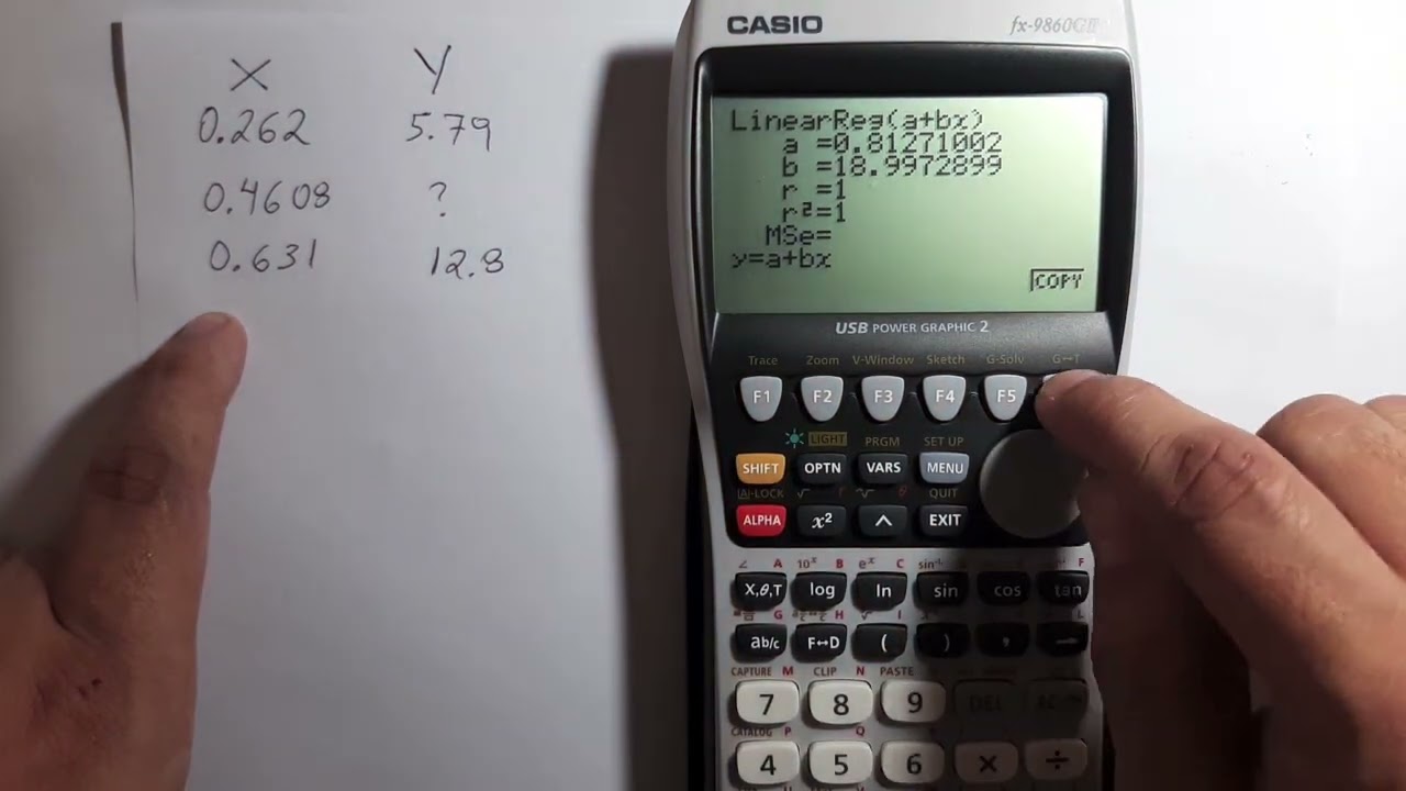 Cómo interpolar con CASIO fx-9860GII