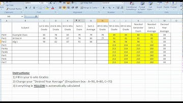 Semester Average spreadsheet