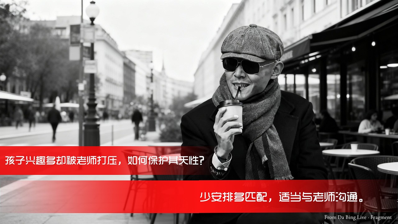 孩子兴趣多却被老师打压，如何保护其天性？大冰：少安排多匹配，适当与老师沟通。