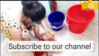 Bed sheet cleaning in Bathroom #KamwaliTumpa