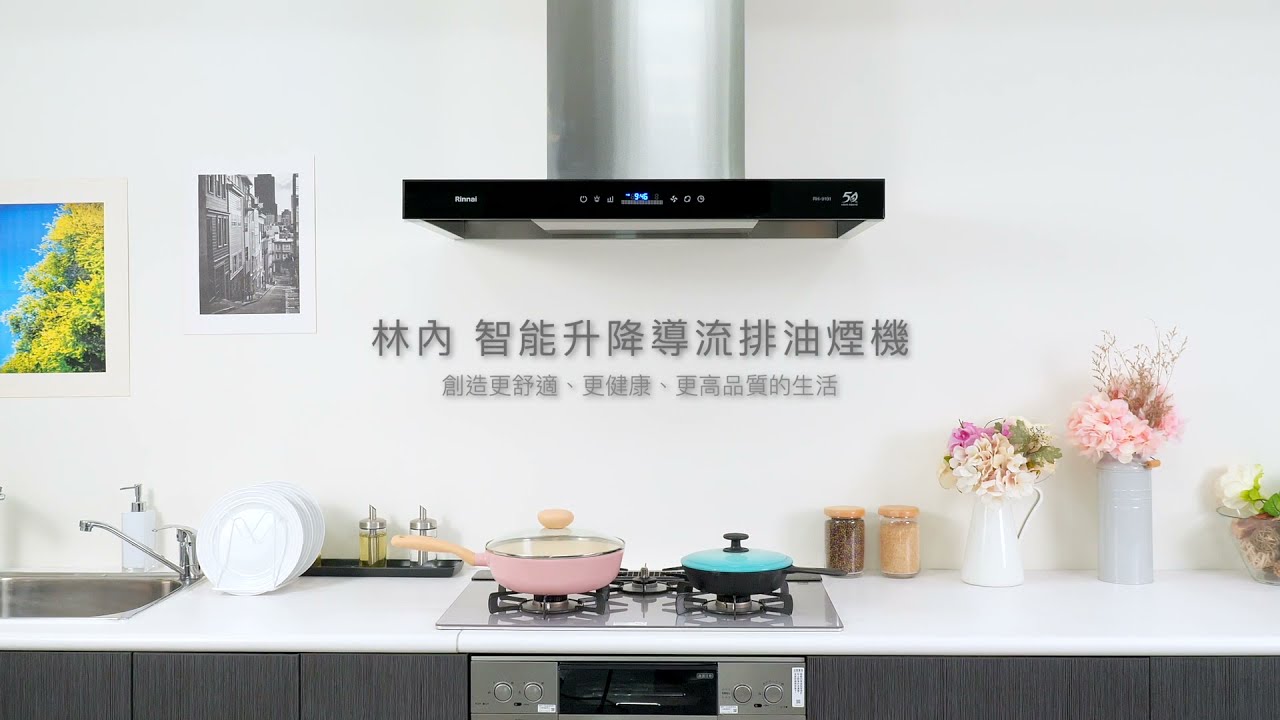 聰明吸油煙!做菜更健康 林內倒T式智能升降導流設計排油煙機│美味生活 HowLiving 縮圖