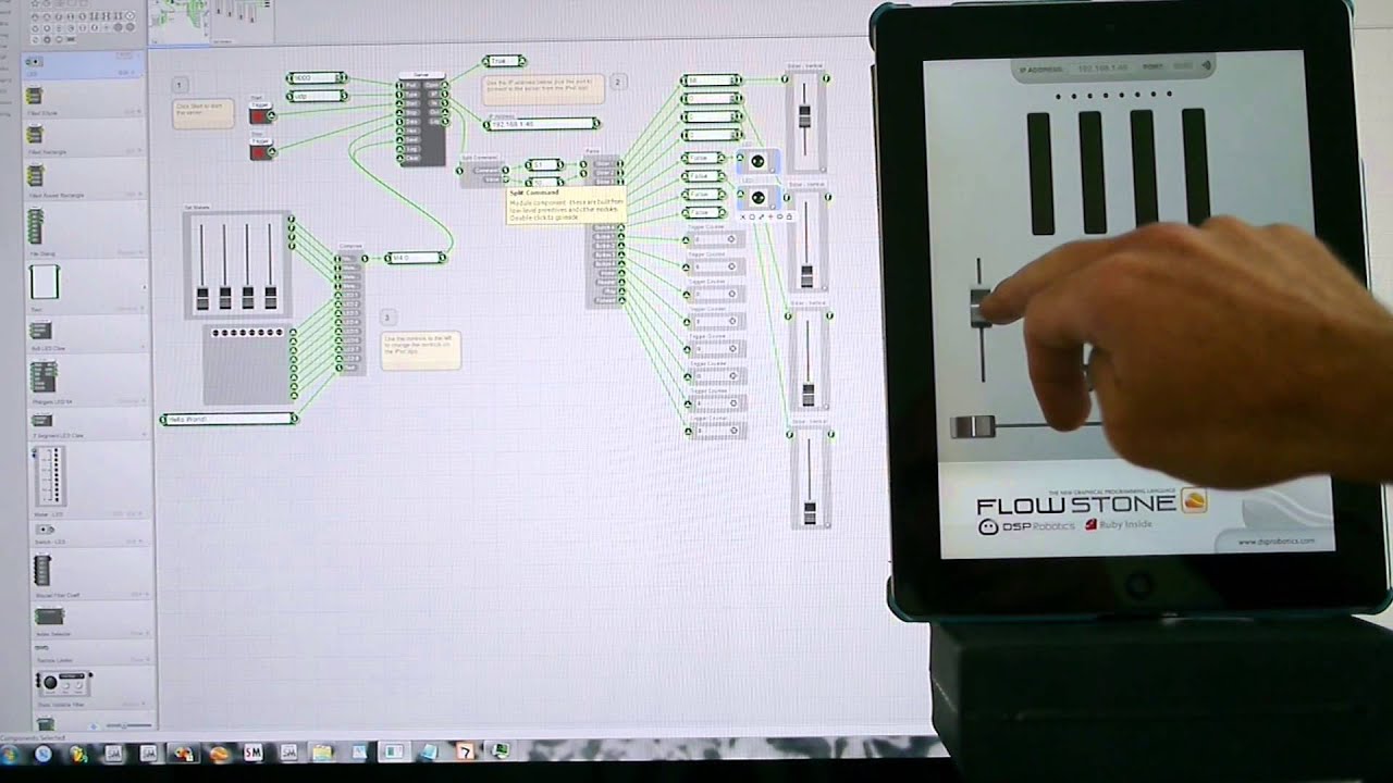 FlowStone UDP iPad app. - YouTube