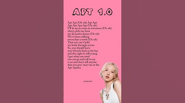 APT 1.0 - Blackpink Rose (lyrics) #viral #apt #blackpink #rose #lyrics #shorts