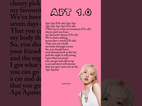 APT 1 0 Blackpink Rose Lyrics Viral Apt Blackpink Rose Lyrics Shorts 