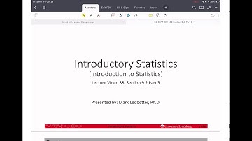 Introductory Statistics L38 Sect. 9.2 Part 3 Review: Hypothesis Test for Mean when Sigma is Unknown