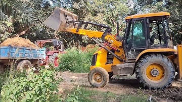 JCB 3dx Loading Mud In Mahindra 585 Di Swaraj 735 FE John Deere 5050 D | JCB | Jcb Video