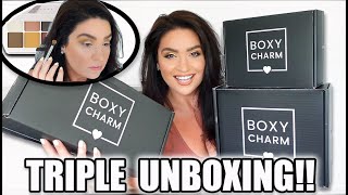 SEPTEMBER BOXYCHARM TRIPLE UNBOXING!! BASE, PREMIUM & LUXE BOXES! | TRY-ON & FIRST IMPRESSIONS!