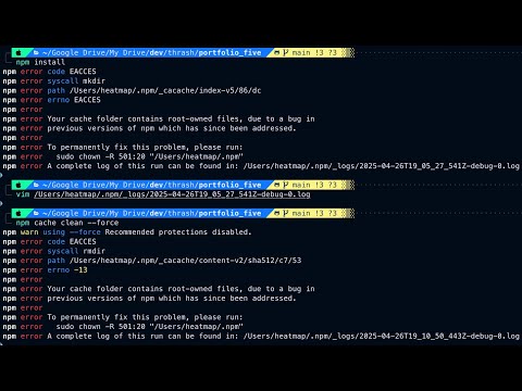 NPM or Yarn Error Fixed 100% - sh: next: command not found AND npm error code EACCES...