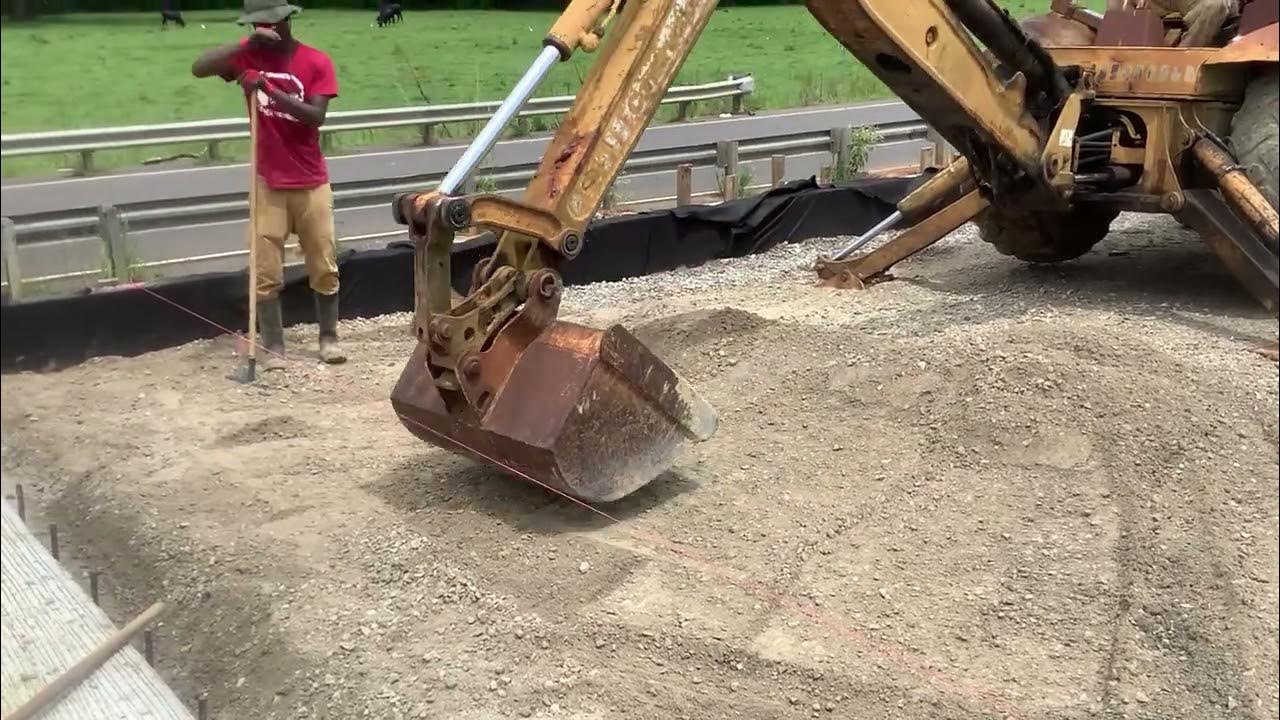 Commercial Break Backhoe grading approach slab bedding YouTube