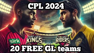 CPL 2024 SLK vs TKR Free Grand League Teams using our own team generator app Greetz Cricket screenshot 5