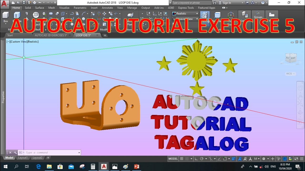 AUTOCAD 3D EXERCISE 5 - YouTube