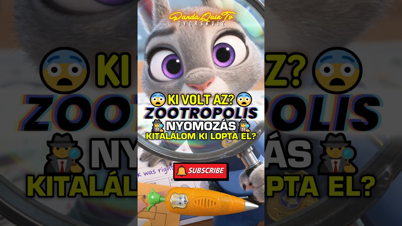 KVÍZ: 🐰ZOOTROPOLIS NYOMOZÁS!🕵️Ki volt a TETTES?😨 #shorts #trending #kvíz