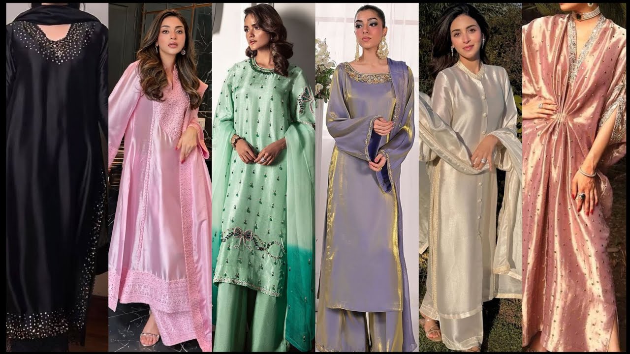 Sheesha silk dress designs beautiful simple and unique wedding and Eid ideas 2026 