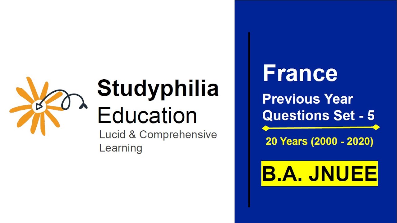 France JNU BA Previous Years' Questions Set - 5 | JNU BA Entrance Exam 2022