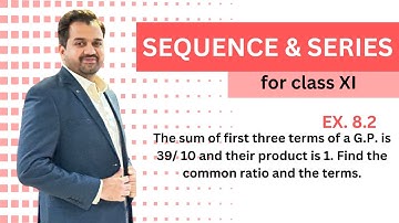 The sum of first three terms of a G.P. is 39/10 and their product is 1. Find the C.R and terms