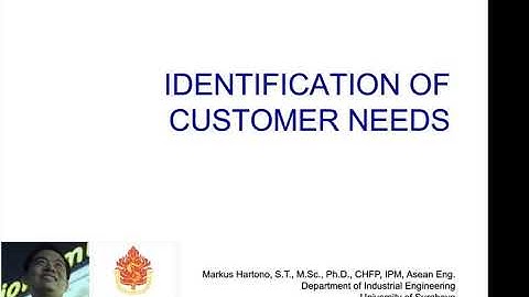 Identification of Customer Needs