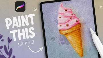 Easy Watercolor Ice Cream Painting 🍦 | Procreate Tutorial