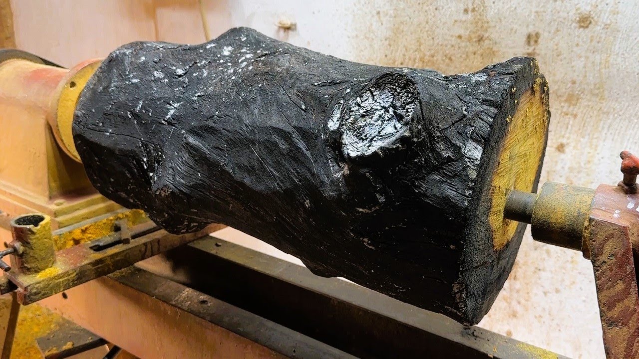 Wood Turning Turning a Burnt Piece of Wood into a Work of Art - YouTube