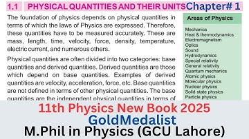 11Th Class Physics New Book 2025 PCTB || CHapter 1 Measurements || Lecture 1