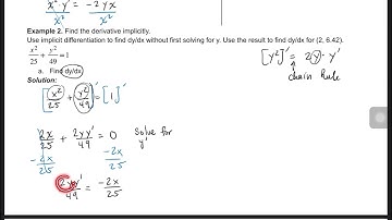 2.7 Ex. 2 - Implicit Differentiation
